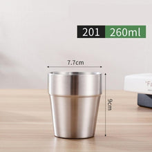 Load image into Gallery viewer, 1 Pcs Stainless Steel Cup Metal Beer Wine Pint Glasses Coffee Tea Milk Mugs Home Party Bar Drink Accessories 175/260/300/480ml