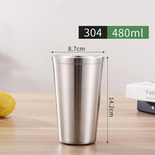 Load image into Gallery viewer, 1 Pcs Stainless Steel Cup Metal Beer Wine Pint Glasses Coffee Tea Milk Mugs Home Party Bar Drink Accessories 175/260/300/480ml